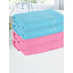 Kuber Industries Pink & Blue 4 Pieces Striped Cotton 144 GSM Bath Towels-picture-37