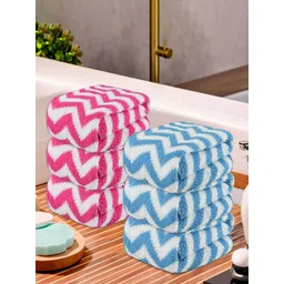 Kuber Industries Pink & Blue 6 Pieces Printed 250 GSM Microfibre Face Towel-picture-18