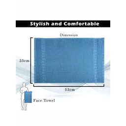 Kuber Industries Pink & Blue 6 Pieces Striped Cotton Anti-Bacterial 225 GSM Face Towels image 5