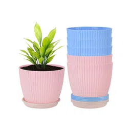 Kuber Industries Pink & Blue 6 Pieces Textured Durable Planters-picture-19