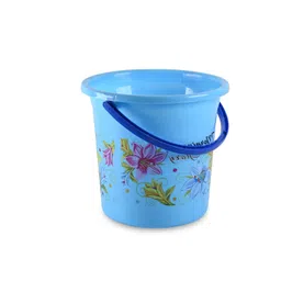 Kuber Industries Pink & Blue 8 piece Floral Plastic Bath Accessories Set image 2