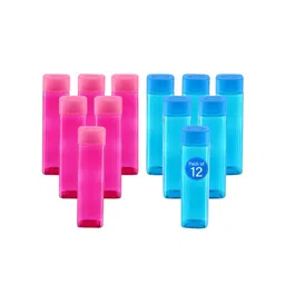 Kuber Industries Pink & Blue Set of 6 Plastic Solid Water Bottle-picture-33