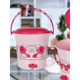Kuber Industries Pink & Green 2-Pieces Pedal Dustbins With Handle 5 L Each-picture-22