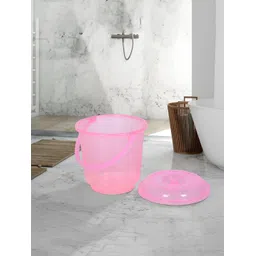 Kuber Industries Pink & Grey 4 piece Solid Plastic Bath Accessories Set-picture-21