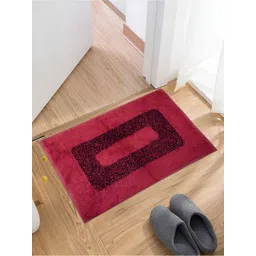 Kuber Industries Pink & Red 3-Pcs Self-Design Cotton Doormats-picture-27