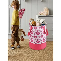 Kuber Industries  Pink & White 2 Pieces Floral Printed Laundry Bags 45 l-picture-22