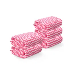 Kuber Industries Pink & White 5 Pcs Printed Microfiber 280 GSM Ultra Absorbent Face Towels-picture-31