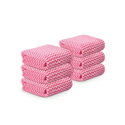 Kuber Industries Pink & White 6 Pieces Printed 280 GSM Ultra Absorbent Soft Hand Towels-picture-22