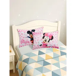 Kuber Industries Pink & White Disney Printed Microfiber Ultra Soft Sleep Pillow-picture-35