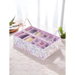 Kuber Industries Pink & White Printed Reusable Drawer Organisers With Transparent Lid-picture-32