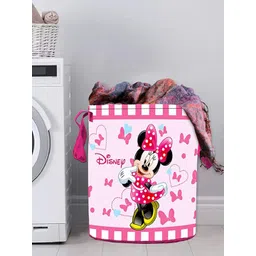 Kuber Industries Pink Printed Foldable Laundry Bag-picture-12