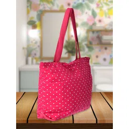 Kuber Industries Pink Set Of 2 Printed Shopper Shoulder Bag with Quilted-picture-11