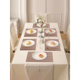 Kuber Industries Placemats Set Of 12 Copper Striped Rectangular Shape Table Mats-image-37
