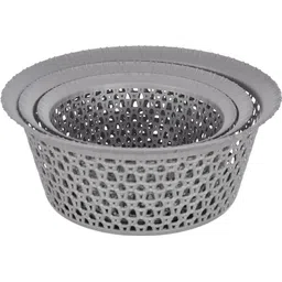 kuber industries Plastic Multiuses 3 Different Sizes Round Plastic Storage Basket/Organizer (Grey) Storage Basket-picture-20