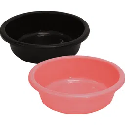 kuber industries Plastic Unbreakable Plastic Multiuses Basket ,6 Ltr-Pack of 2 (Black & Light Pink) Storage Basket-picture-15