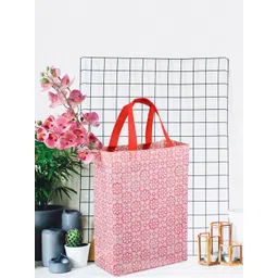 Kuber Industries Printed Bucket Handheld Bag with Cut Work-picture-34