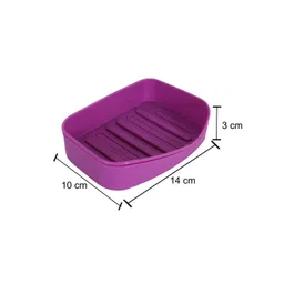 Kuber Industries Purple 2 piece Solid Plastic Soap Dish image 2