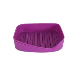 Kuber Industries Purple 2 piece Solid Plastic Soap Dish image 4