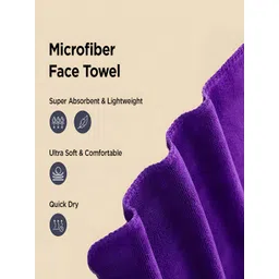 Kuber Industries Purple 2 Pieces 400 GSM Microfiber Soft Quick Dry Face Towels-picture-15