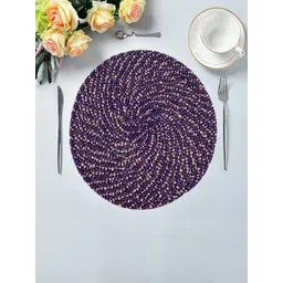 Kuber Industries Purple 2 Pieces Woven Design Reversible Table Placemat-picture-30