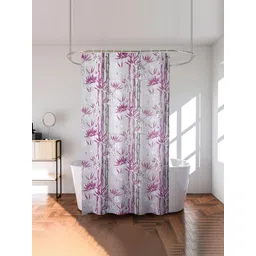 Kuber Industries Purple & White 2 Pieces rinted Shower Curtains-picture-42
