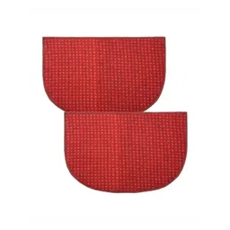 Kuber Industries Red 2 Pieces Printed Anti-Skid D-Shaped Doormats-picture-39