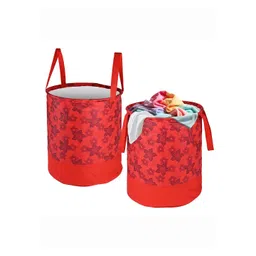 Kuber Industries Red 2 Pieces Printed Foldable Laundry Bag 45 l-picture-35