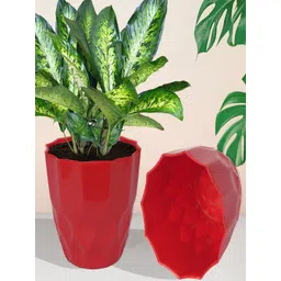 Kuber Industries Red 4 Pcs Textured Planters-picture-11