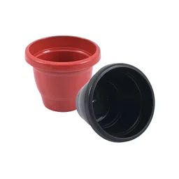 Kuber Industries Red & Black 2 Pieces Versatile & Sturdy Flower Planters-picture-24