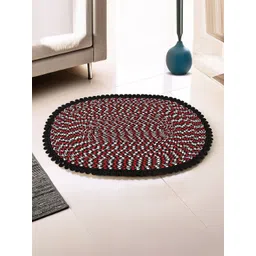 Kuber Industries Red & Black Oval Cotton Durable Doormat-image-42