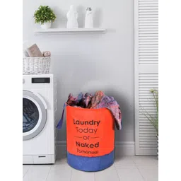 Kuber Industries Red & Blue Foldable Laundry Basket With Handles 45L-picture-35