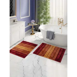 Kuber Industries Red  & Brown 2 Pieces Anti-Skid Microfiber Doormats-picture-29