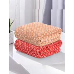 Kuber Industries Red & Brown 2 PiecesPrinted 280 GSM Ultra Absorbent Soft Hand Towels-picture-32