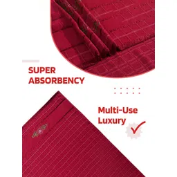 Kuber Industries Red & Brown 5 Pieces Striped 260 GSM Bath Towels image 5