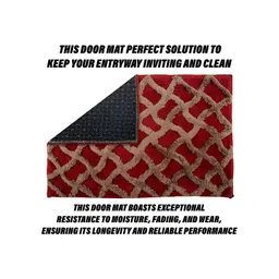 Kuber Industries Red & Brown Geometric Rectangular Doormat-picture-36