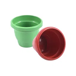 Kuber Industries Red & Green 2 Pieces Versatile Sturdy Flower Planters-picture-12