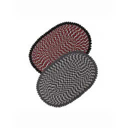 Kuber Industries Red & Grey 2 Pieces Cotton Anti Slip Doormats-picture-13