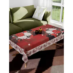 Kuber Industries Red & White Floral Cotton Round 2-Seater Table Cover-picture-21