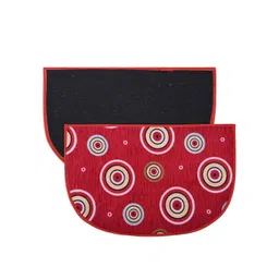 Kuber Industries Red & Yellow Printed Woollen D Shape Circle Door Mat-picture-25