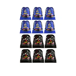 Kuber Industries Set Of 12 Black & Blue Disney Printed Shoe Organisers-picture-31