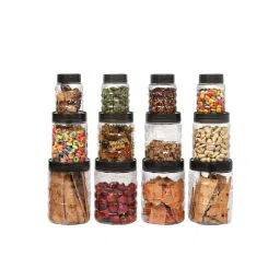 Kuber Industries Set of 12 Plastic Container Set 1000ml, 500ml, 200ml I Small to Large, Transparent-picture-15