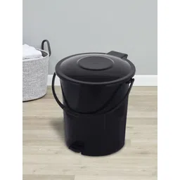 Kuber Industries Set Of 2 Black & Green Plastic Pedal Dustbin With Handle-picture-31