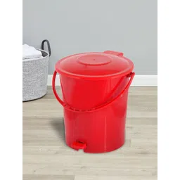 Kuber Industries Set Of 2 Black & Red Plastic Pedal Dustbin With Handle-picture-33