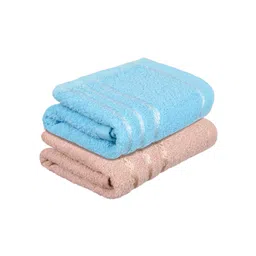 Kuber Industries Set Of 2 Blue & Brown Striped Cotton Face Towels-picture-37