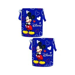 Kuber Industries Set Of 2 Blue & Red Disney Printed Waterproof Cotton Laundry Bags 45 L-picture-29