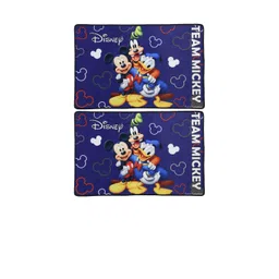 Kuber Industries Set Of 2 Blue & White Disney Mickey Mouse Printed Anti-Skid Doormats-picture-26