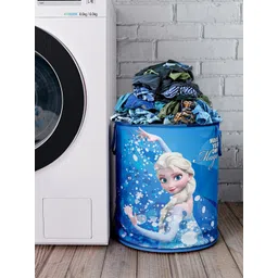 Kuber Industries Set Of 2 Blue Disney Frozen Printed Waterproof Foldable Laundry Bag-picture-33