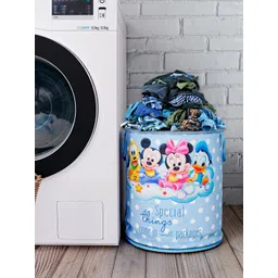 Kuber Industries Set of 2 Blue Disney Mickey Team Printed Foldable Waterproof Laundry Bag-picture-30