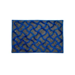 Kuber Industries Set of 2 Blue Textured Velvet Anti-Skid Doormats image 5