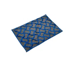 Kuber Industries Set of 2 Blue Textured Velvet Anti-Skid Doormats image 3